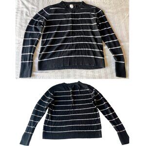 A New Day Black and White Striped Sweater, Size S